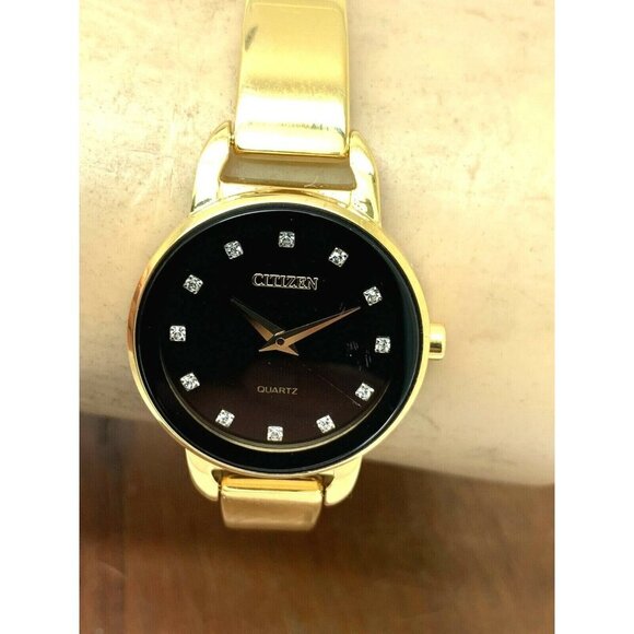 Citizen Women's Watch EZ6372-69E Quartz 26mm Black Dial Gold Tone Steel - Picture 11 of 13